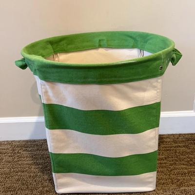 Pottery Barn kids Green & White Striped Laundry Bag