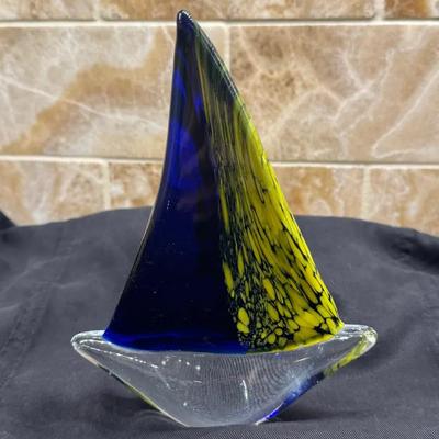 Art Glass (Crystal) Sail Boat 