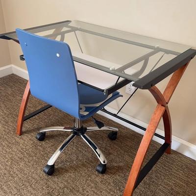 Glass Computer Desk and Chair