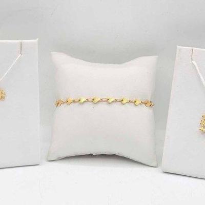 254 • 14k gold pendants & bracelet, 6.1g
