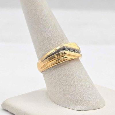 306 • 14k gold diamond ring, 2.7g