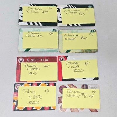 758 • (8) gift cards totaling $103.44