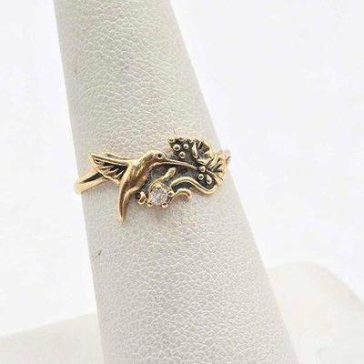338 • 14k gold with diamond ring, 1.5g