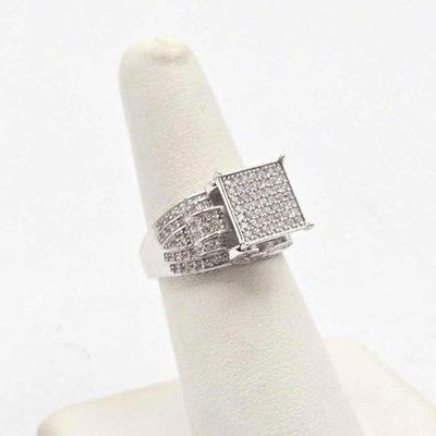 546 • sterling silver ring with semi precious stones, 6.1g