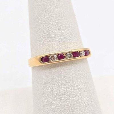 316 • 14k gold, diamond & sapphire ring, 2.3g