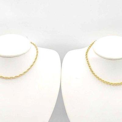 555 • (2) 10k gold filled chains, 18.9g