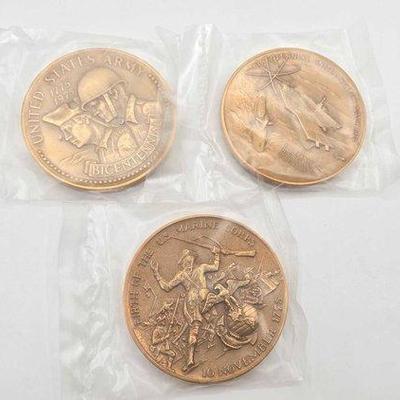 728 • (3) military commemorative medals