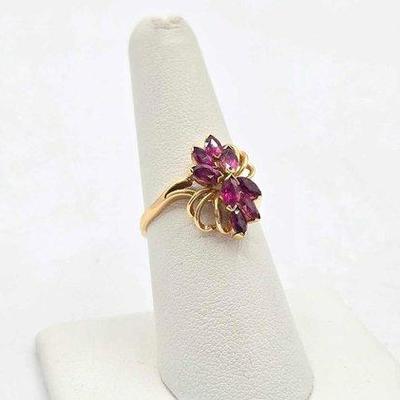 296 • 14k gold and ruby ring, 3g