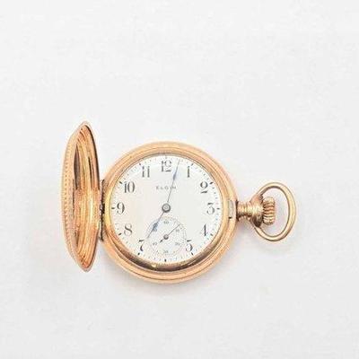 605 • 14k gold elgin pocket watch, 37.7g