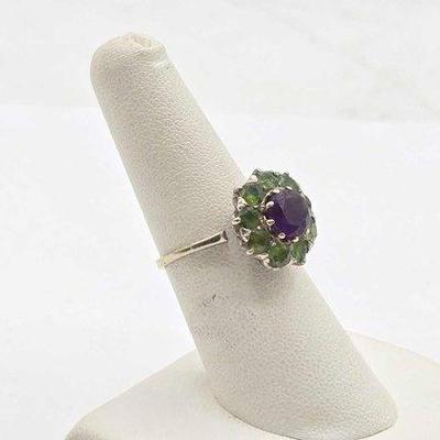 264 • 14k gold ring with semi precious stones, 5.5g