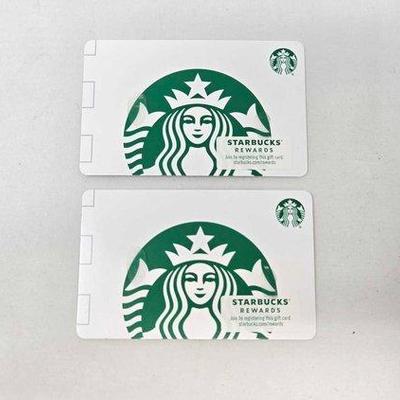 762 • (2) $25 starbucks gift cards