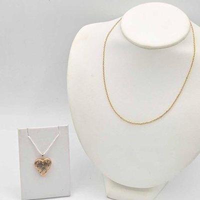 563 • 14k gold filled locket and 12k gold filled chain