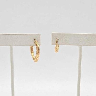 304 • (2) pairs of 14k gold earrings, 2.8g