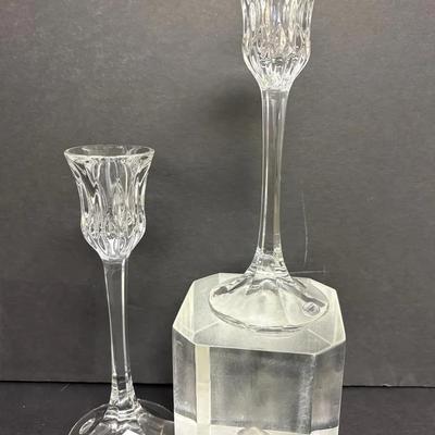 Pair of "Gorham" Full Lead Crystal Candlesticks 