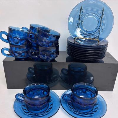 "Tiara" Crown Imperial Blue Thumbprint Set 