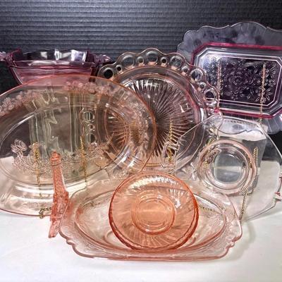 Vintage Pink Glassware Lot 