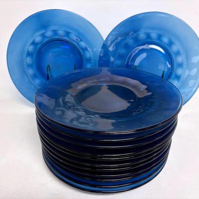 Set of 13 "Tiara" Exclusive Crown Imperial Blue Dinner Plates