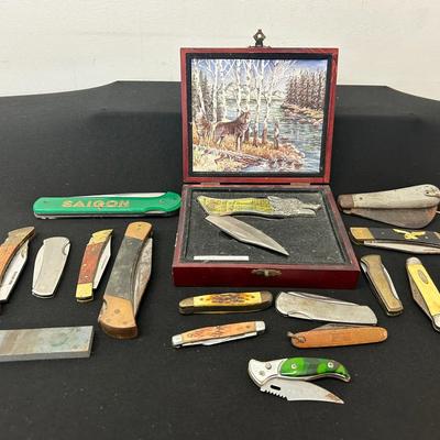 Pocket Knife Mystery Lot #1 In A Vtg. George Dickel Box