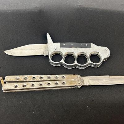 A Butterfly Knife & A Folding Knuckle Knife