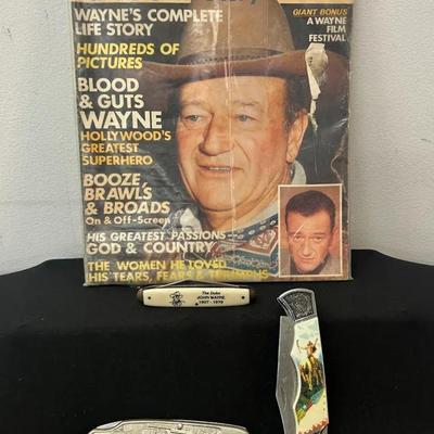 John Wayne Collector’s Edition Magazine & 3 Pocketknives 
