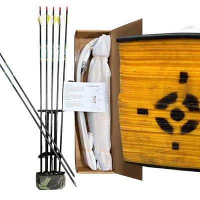 Brand New Wooden Bow and Arrows with Soft Target Block