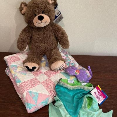 Disney Exclusive Build a Bear & Ariel Mermaid Costume with Baby Quilt