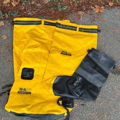 Yellow SealLine 115 and 55 Dry Bags and Baja 10 Bag