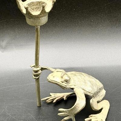 W. Gerard Signed Pewter Frog Figurine