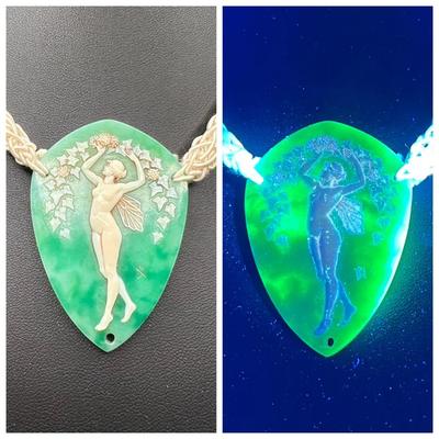 Grecian Jewelry Pendant — Glows Green in Ultraviolet Light