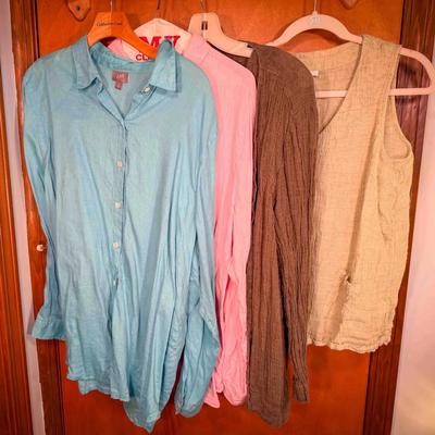 (4) Linen Women's Shirts — J. Jill XL & L