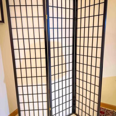 3-Panel Shoji-Style Room Divider Screen