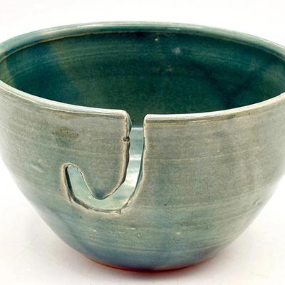 Signed Handmade Ceramic Yarn Bowl 