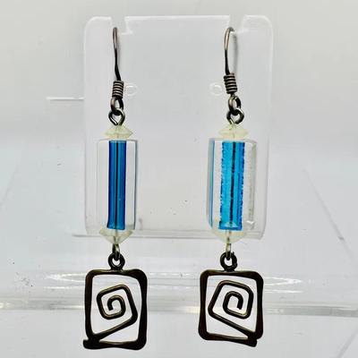 Sterling Silver & Glass Earrings