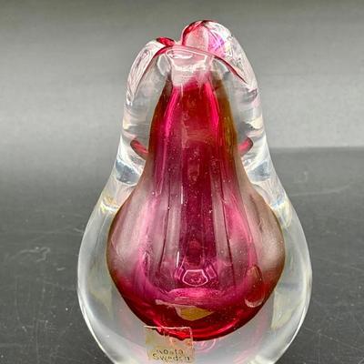 Stickered & Signed Kosta Boda Pear Perfume Bottle