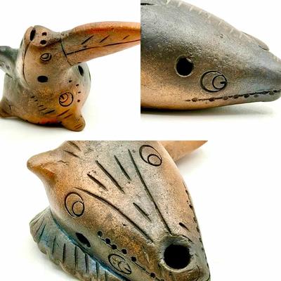 Handmade Clay Bird Ocarina / Whistle Sculpture