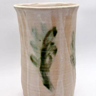 Signed Gorgeous Leaf Motif Vase