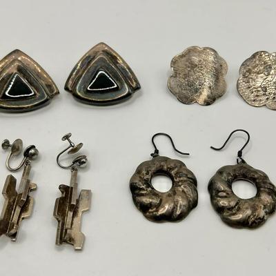 (4) Sterling Silver Jewelry Earring Pairs