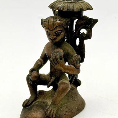 Metal Hanuman Candle Holder