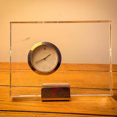Hoya Japan Desk Clock in Lucite Frame