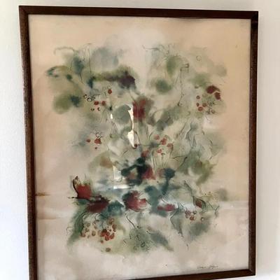 Abstract Watercolor Signed “Meyer Garlen”