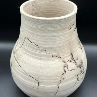 White & Black Raku Vase