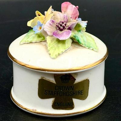 Signed & Stickered Fine Bone China Staffordshire England Trinket Box