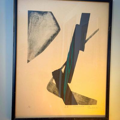 Framed Abstract Lithograph by Toko Shinoda (Signed & Numbered 1/35)