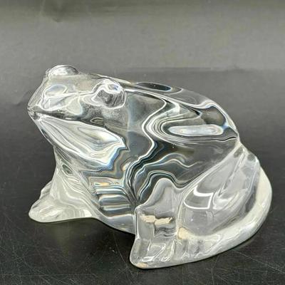 Mid-20th Century Baccarat France Crystal Frog Paperweight – Acid-Etched Mark 