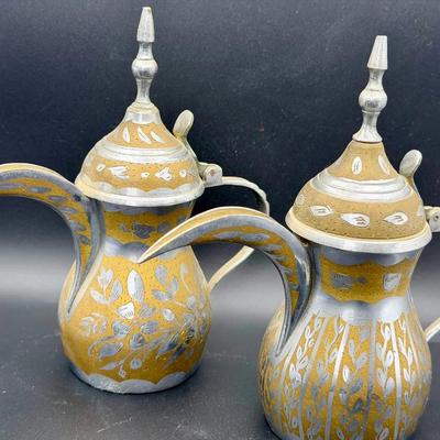 (2) Vintage Middle Eastern Dallah Coffee Pots