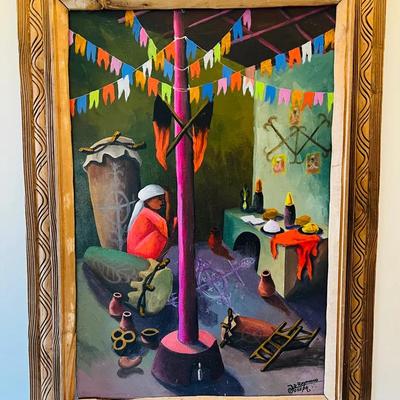 Framed Canvas Painting Signed Joseph D. Raymond