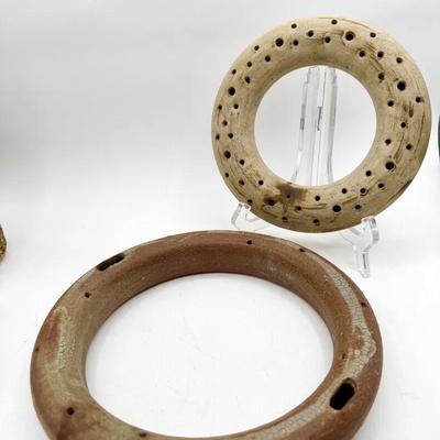 (2) Ceramic Floral Frogs