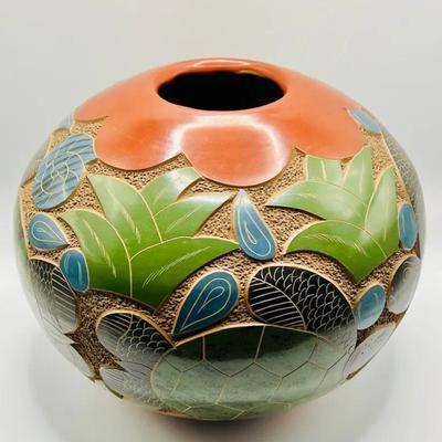 Nicaraguan Sgraffito Pottery — Sea Turtles — Signed Isabel Nonoris 