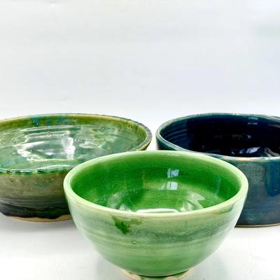(3) Gorgeous Glazed Bowls 