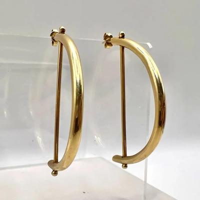 14K Gold Modern Hoop Earrings